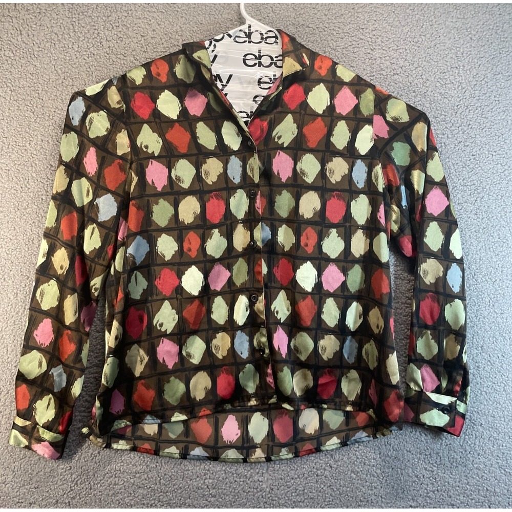 Alfred Dunner Long Sleeve Button Up Collared Shirt Women's Size 12